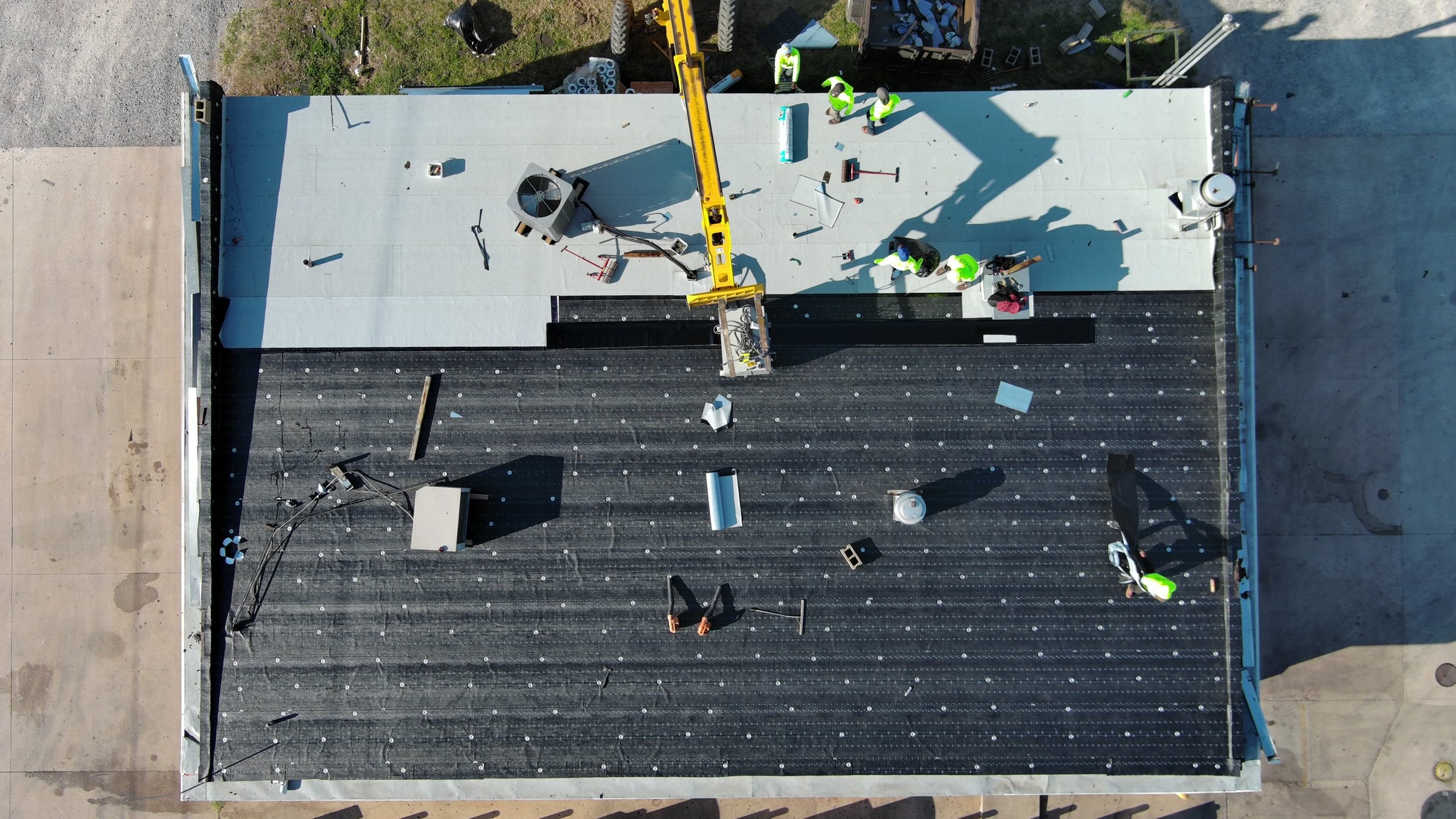 8:18 Roofing crew on a completed job